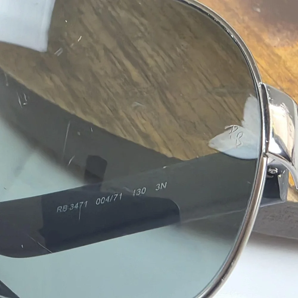 Ray-Ban RB 3471 Sunglasses Mens One Size Black Gray Tinted Metal Shield 004/71